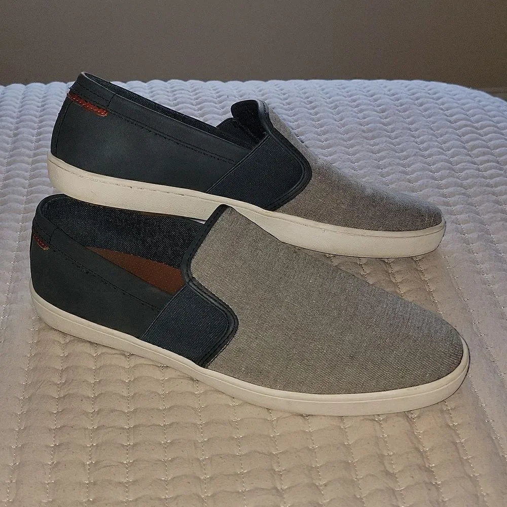 ALDO Men's Gray Denim Look & Navy Casual Slip On Comfort Loafers Size 12